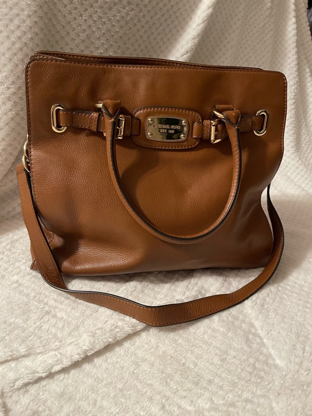 Michael Kors Hamilton Brown Leather Tote Bag